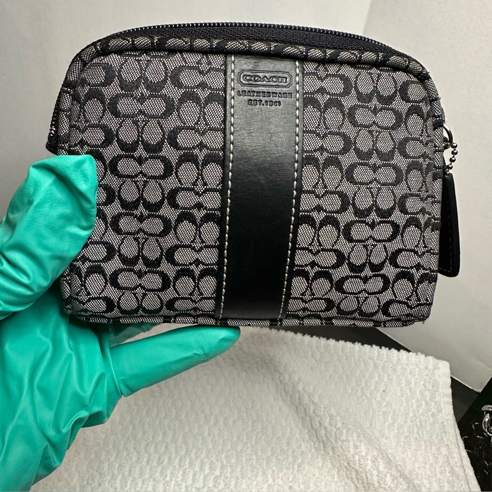 Coach Monogram Black and Gray Toiletry Bag - Picture 8 of 15